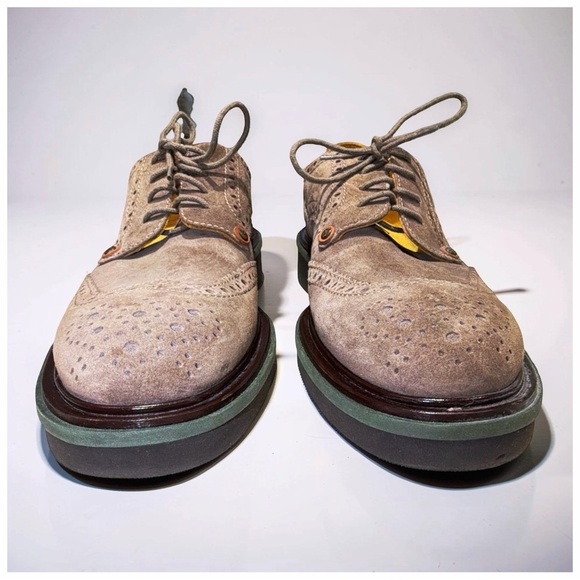 Cesare Paciotti Suede Wingtip Derby Shoes Taupe Chunky Sole Italian Luxury | 9 main image 4